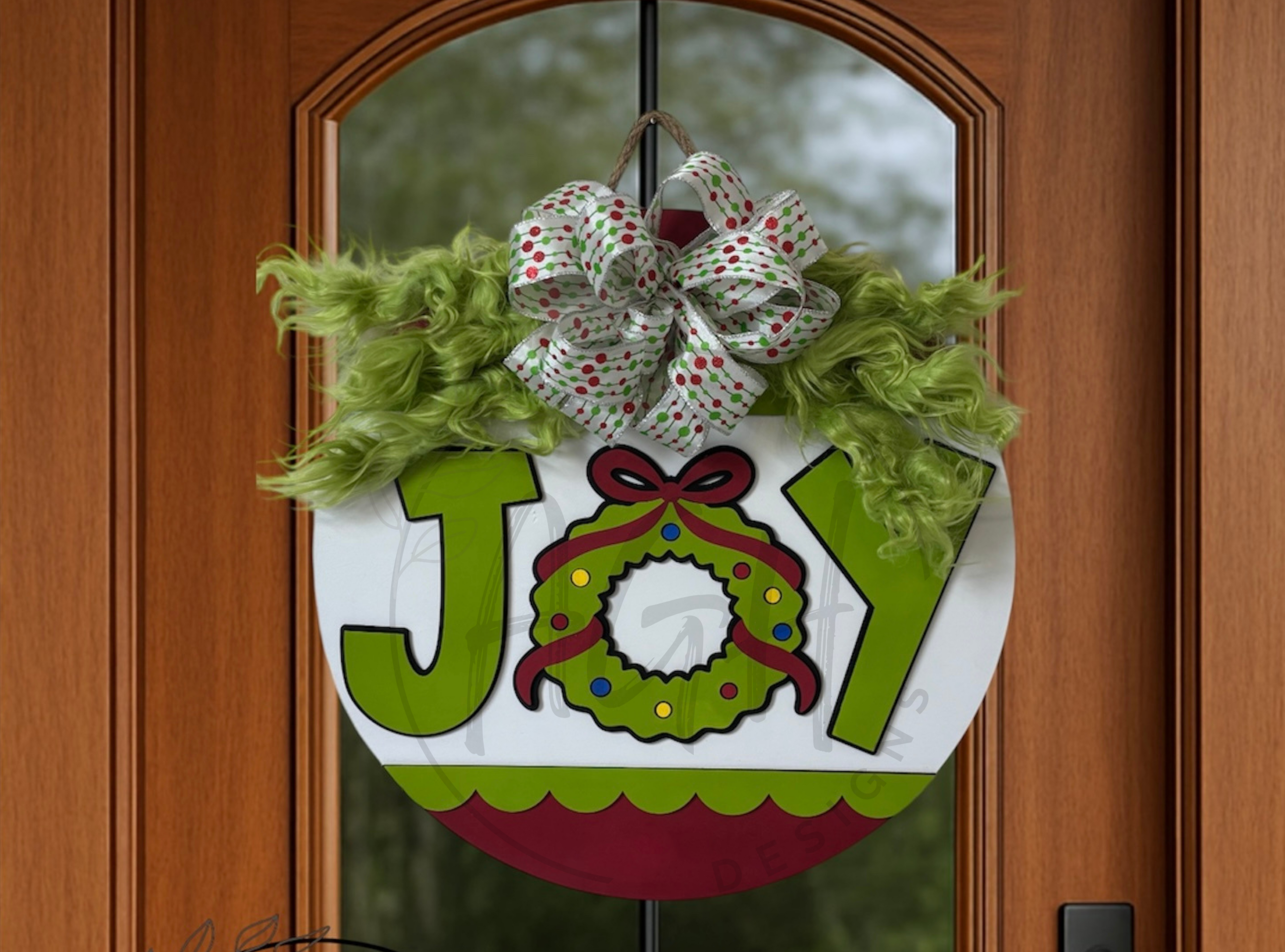 Green Monster JOY Door Hanger