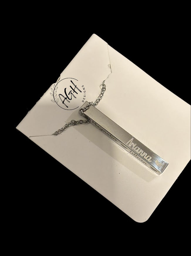 Silver Stainless Steel Bar necklace