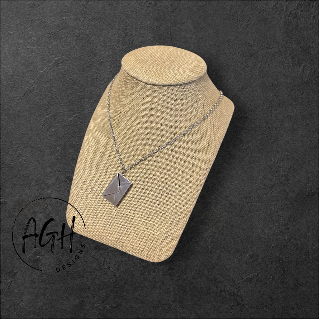 Silver Envelope Message Necklace