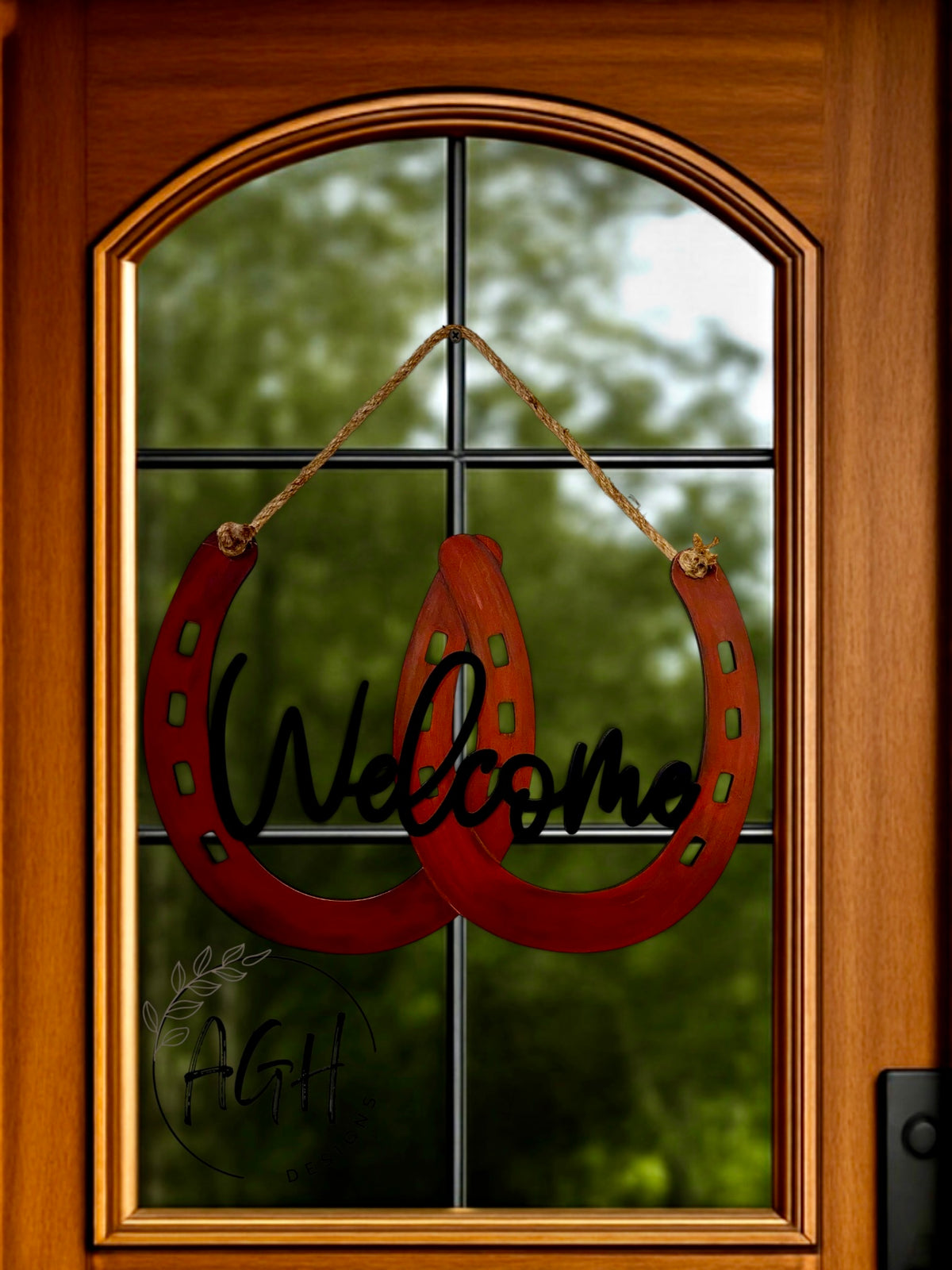 Western Style Wooden Horseshoe Door Hanger Decor